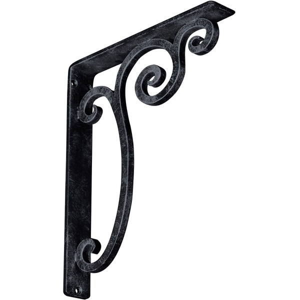 Ekena Millwork Avery Wrought Iron Bracket, (Single center brace), Antiqued Pewter 1 1/2"W x 10"D x 12"H BKTM01X10X12SAVAPW - main